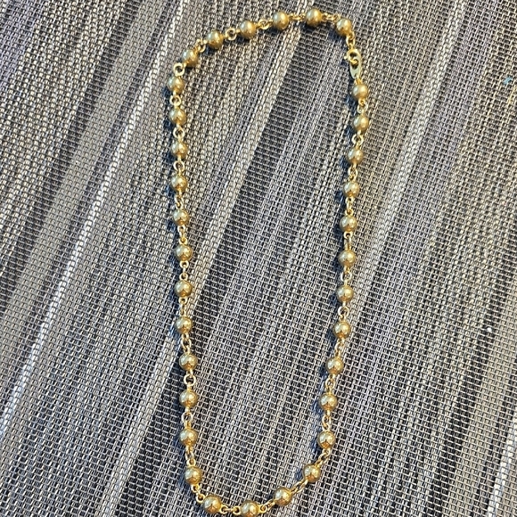 Elegant Gold Beaded Necklace 18in - Picture 2 of 3